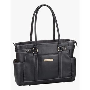 Clark And Mayfield Hawthorne Leather Women’s Laptop Bag Black Shoulder Straps